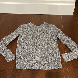 LOFT Women’s Navy and White Sweater Size Medium